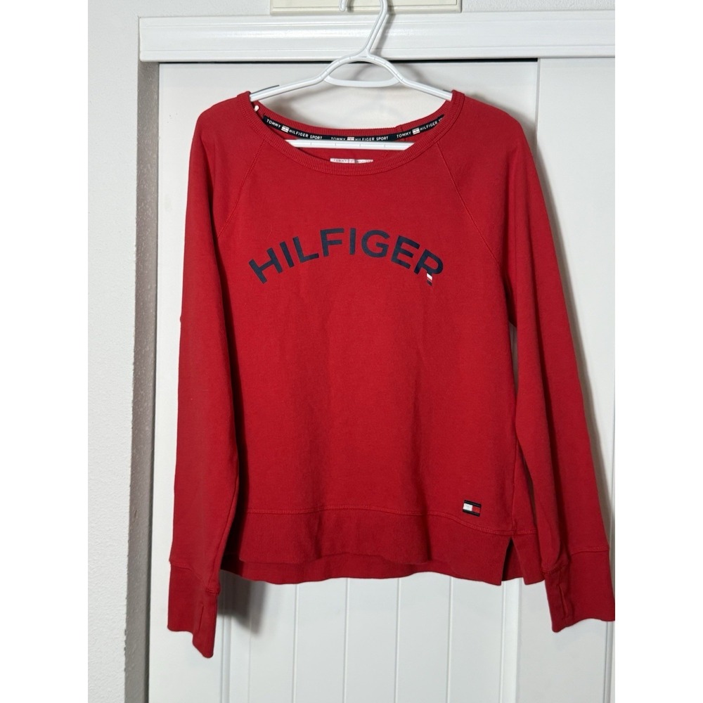 Vintage Tommy Hilfiger XL Red‎  Long Sleeve Crewneck Sweatshirt